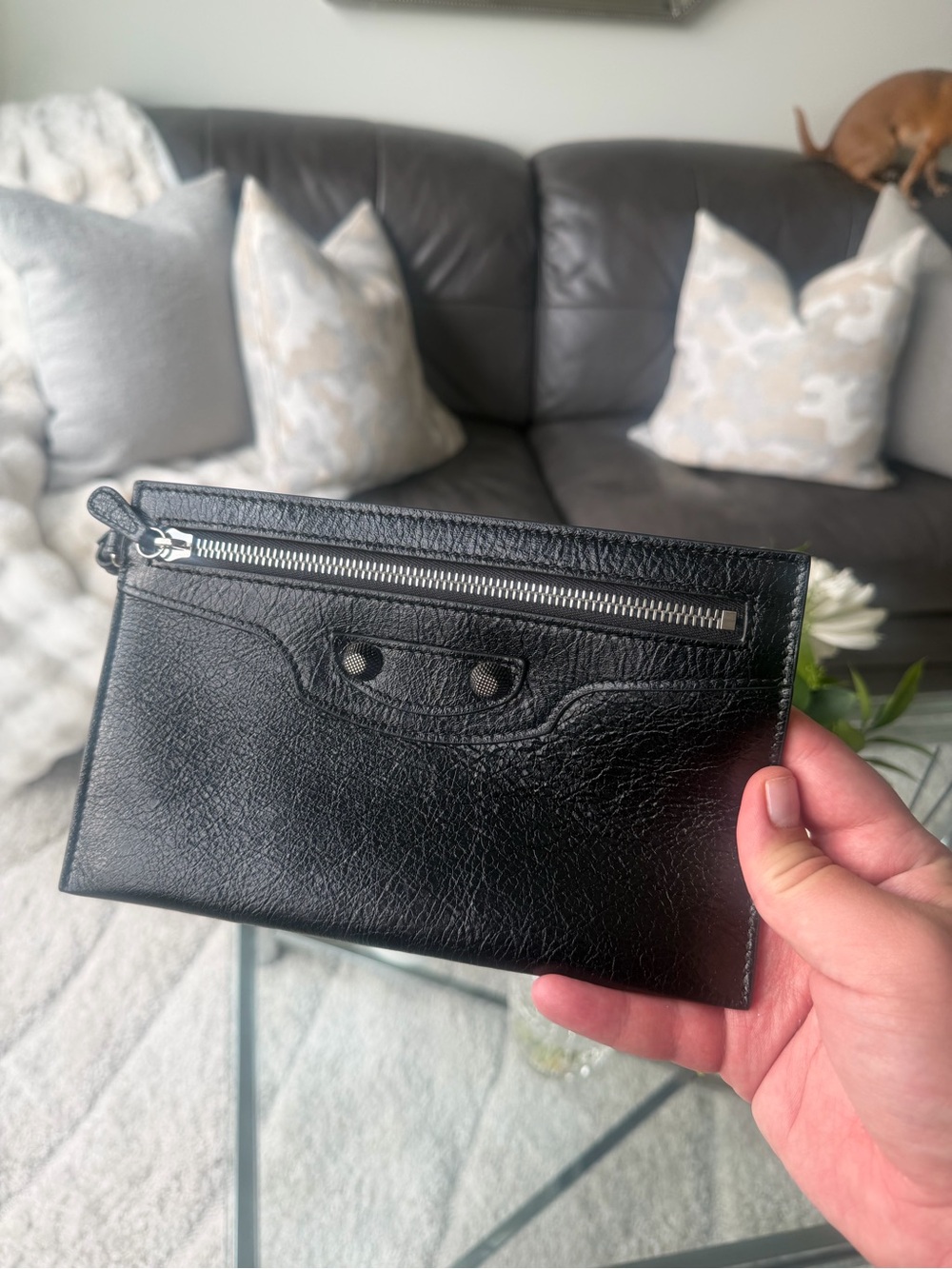 Balenciaga wristlet pouch